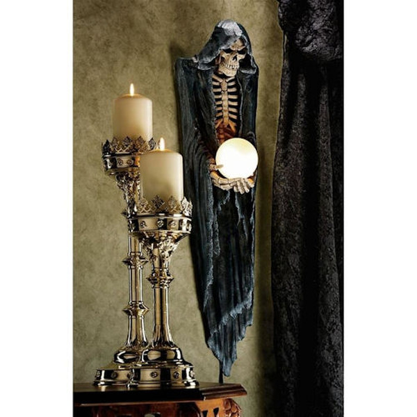 Creepy The Grim Reaper Illuminated Wall Sculpture Lamp Statuary Art